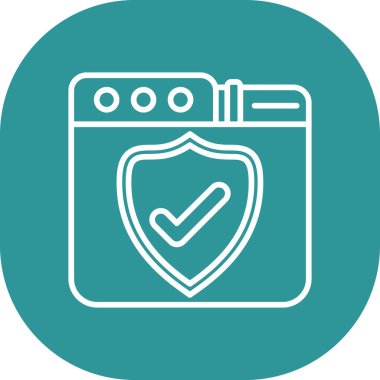 Mavi bir kalkan simgesinin vektör illüstrasyonu