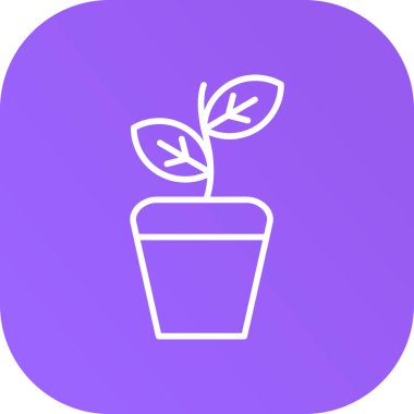 Bir bitki simgesinin vektör illüstrasyonu,