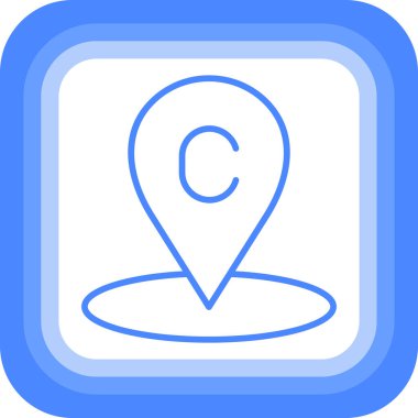 konum simgesi. Web için harita vektör simgelerinin basit çizimi