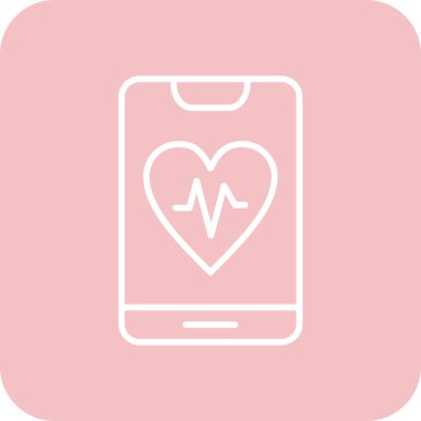 Kalp atışı ikonlu akıllı telefon. vektör illüstrasyonu