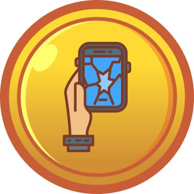 Para simgesi ve vektör illüstrasyonlu akıllı telefon