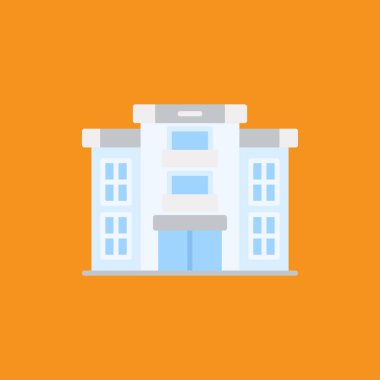 okul binası simgesi, düz biçim vektörü