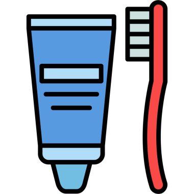 Diş fırçası. Web simgesi basit illüstrasyon