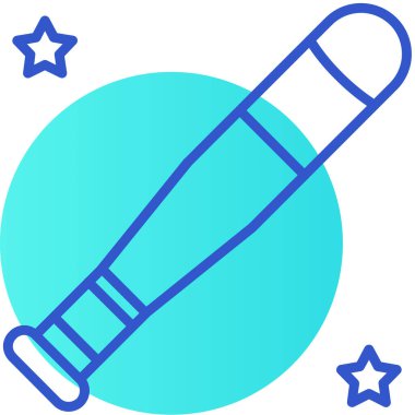 Bir roketin mavi ve beyaz ikonunun vektör çizimi