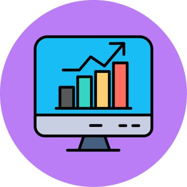 Analitik grafik. Web simgesi basit illüstrasyon