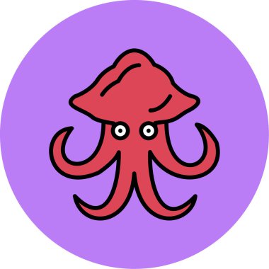 Denizanası vektör ikonu. Basit resimleme