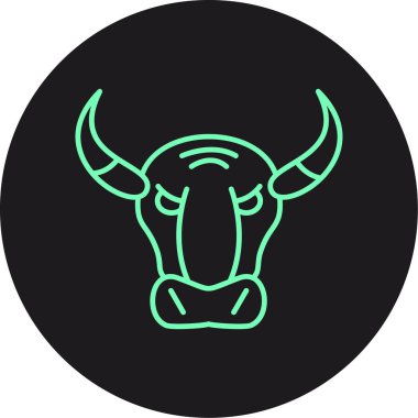 Moda tarzında izole edilmiş boğa simgesi