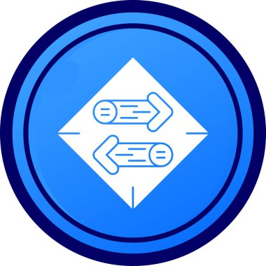 Mavi ve beyaz bir ikonun vektör illüstrasyonu