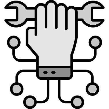 elektronik el kontrol simgesi ana hat biçiminde