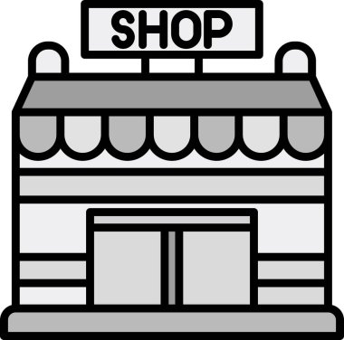 dükkan simgesi, vektör illüstrasyonu