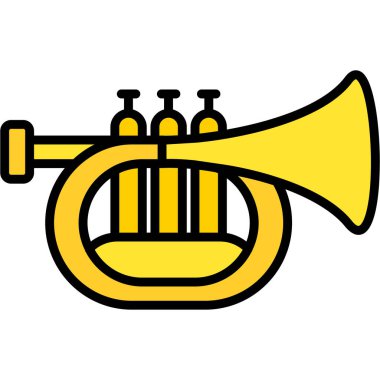trompet müzik aleti simge vektör çizim tasarım