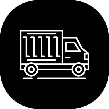 Teslimat aracı ikonu. Basit bir vektör çizimi biçimi. Web tasarımı