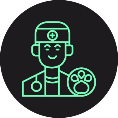 Doktor. Web simgesi basit illüstrasyon