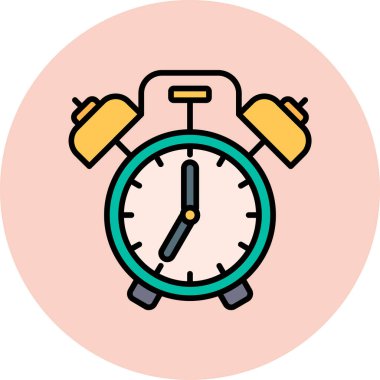 Çalar saat simgesi. Web için alarm vektör simgelerinin özet çizimi