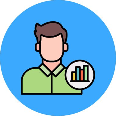 iş grafiği ikon vektör illüstrasyonu