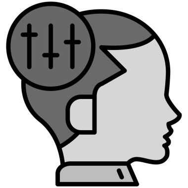 Beyin. Web simgesi basit illüstrasyon