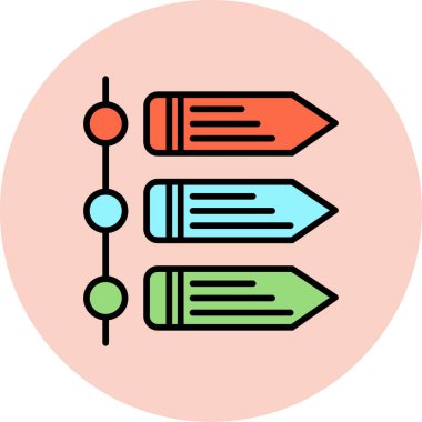 Kalemler. Web simgesi basit illüstrasyon