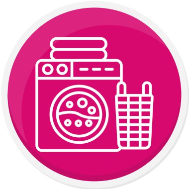 Çamaşır makinesi. Basit resimleme