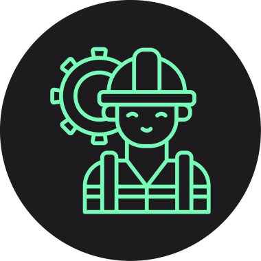 Sanayi işçisi simge vektör çizim