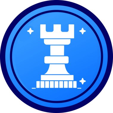 Mavi ve beyaz satranç ikonunun vektör çizimi