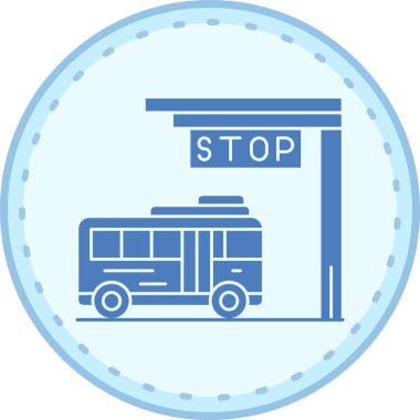 Otobüs durağı simgesi, vektör illüstrasyonu