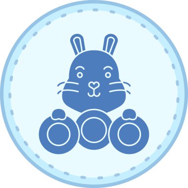 Çizgi film tavşan ikonunun vektör çizimi