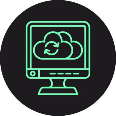 bulut hesaplama simgesi, vektör illüstrasyonu