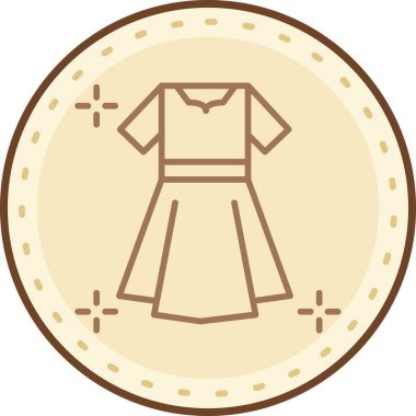 Bir elbise simgesinin vektör illüstrasyonu