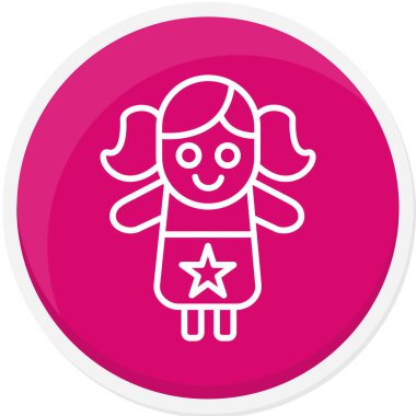 kız ikon vektör illüstrasyonu