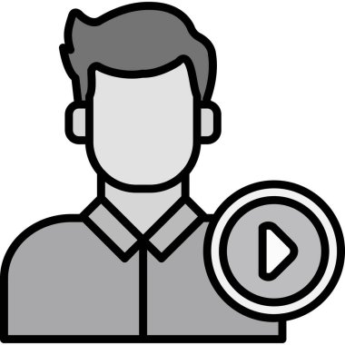 Üzerinde mikrofon olan takım elbiseli bir adamın vektör çizimi