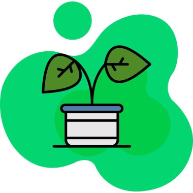 pot pot bitki simgesi, basit vektör illüstrasyonu