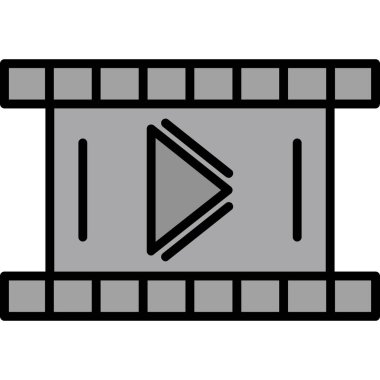 Video kamera simgesi. Beyaz arkaplanda izole edilmiş web tasarımı için video kamera vektör simgesi taslağı