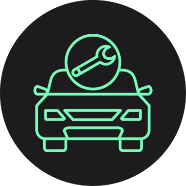 Araba tamir ikonu. Araba servisi işaretinin özet vektörü