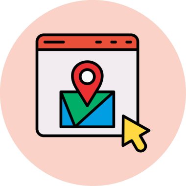 konumu harita vektör simgesi