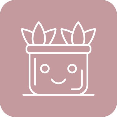 çiçek saksısı simgesi, vektör illüstrasyonu