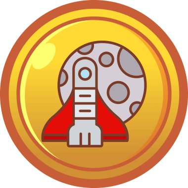 Moda biçimi izole edilmiş arkaplanda uzay roketi simgesi