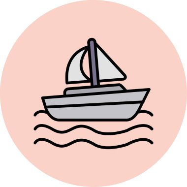 Gemi simgesi vektör illüstrasyonu