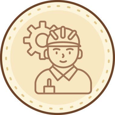 işçi simgesi, vektör illüstrasyonu