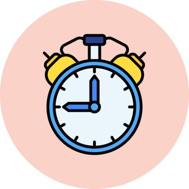 Çalar saat simgesi. Web için alarm vektör simgelerinin özet çizimi