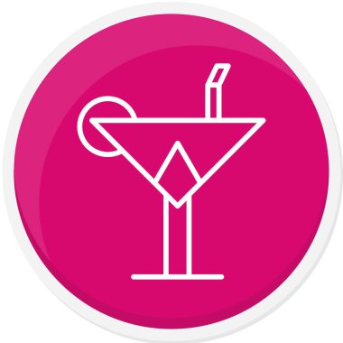 Kokteyl ikonu vektör illüstrasyonu