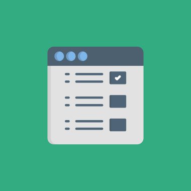 Kontrol listesi vektör düz renk simgesi