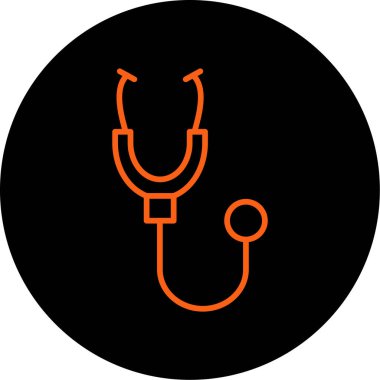 stetoskop simgesi, vektör illüstrasyonu basit tasarım