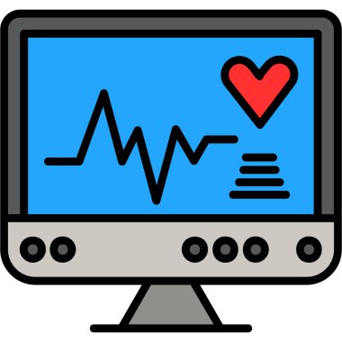 Kalp monitörü vektör simgesi