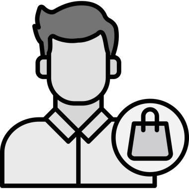 Alışveriş adamı vektör illüstrasyonu