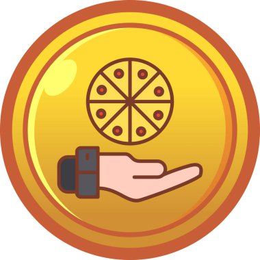 Pizza ve pizza ikonu. Pizza ve yemek servisi teması. Renkli tasarım. vektör illüstrasyonu