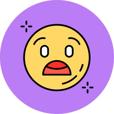 yüz simgesi renk ana hatları vektörüne bak