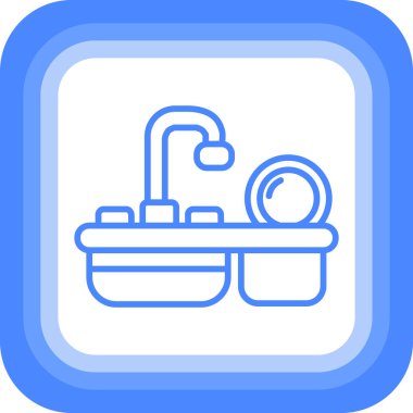 Banyo. Web simgesi basit illüstrasyon