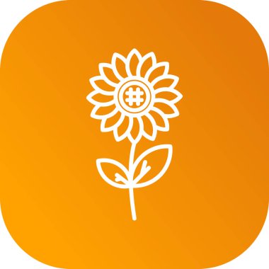 Ayçiçeği ile vektör illüstrasyon simgesi.