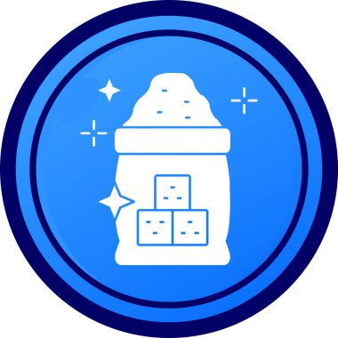 Bir pastanın mavi ve beyaz ikonunun vektör çizimi