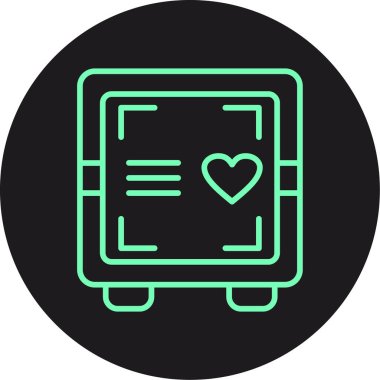 Kalp ikonu vektör illüstrasyonu